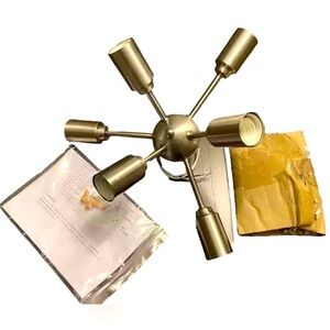 Sputnik Chandelier 14" 6-Light Semi Flush Mount Fixture